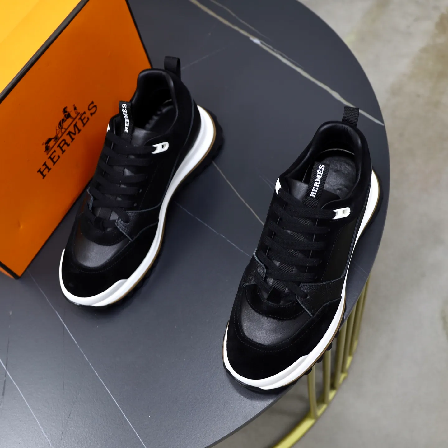 Men's shoes: 462💰🎬【Hermès】Official website synchronization Counter quality French Paris catwalk style Simple and classic Imported original fabric Original outsole Size (size): 38-44